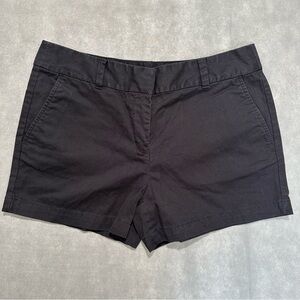 LOFT Outlet Black Chino Shorts Size 6 4” Inseam Flat Front